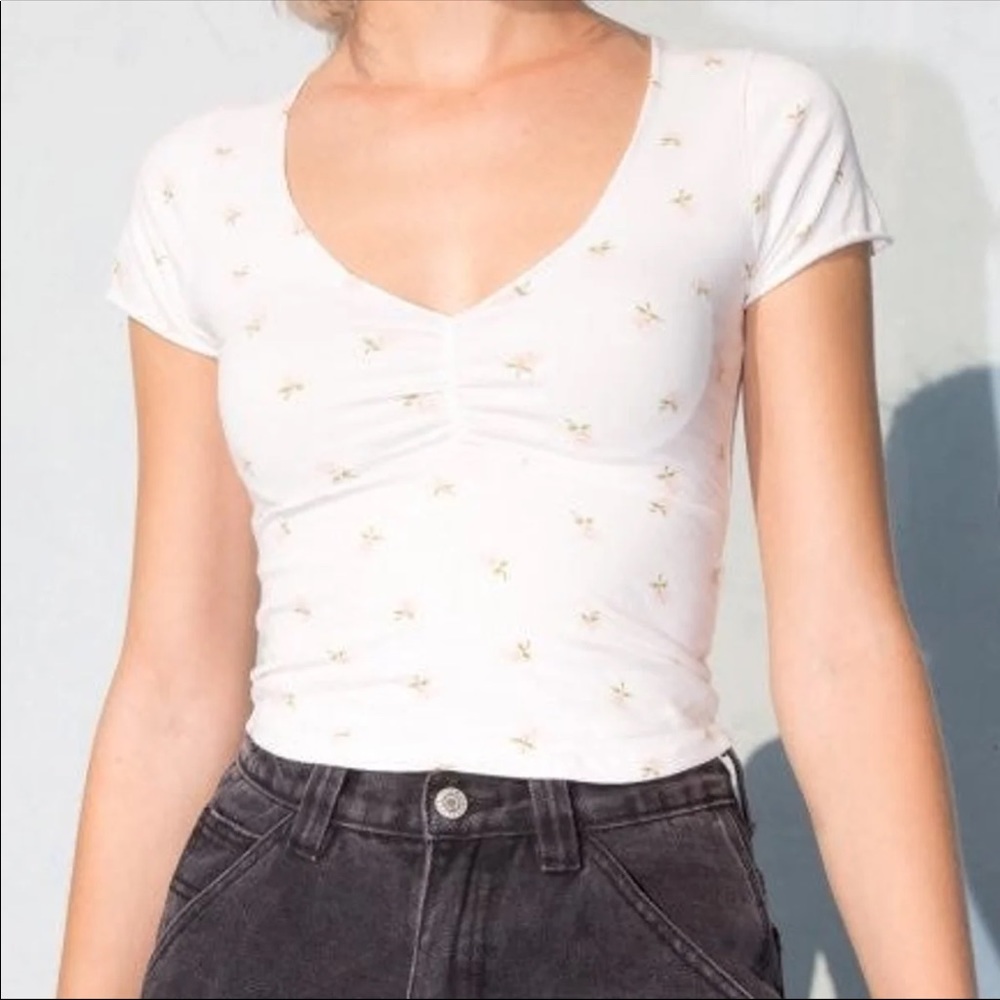 Brandy Melville Pink Floral Gina Top